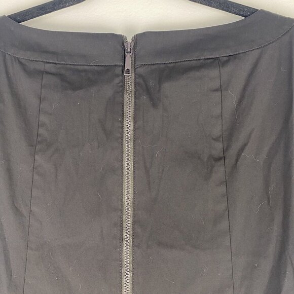 Lafayette 148 Women's Knee Length Shift Dress Size 4 Black Exposed Zipper - Picture 6 of 9